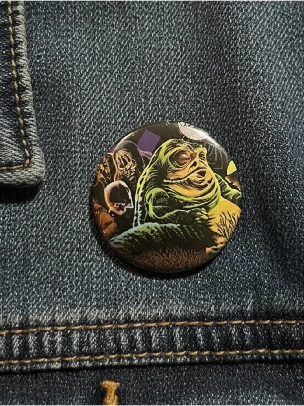 Star Wars Jabba the Hutt Button 1.25in Handmade Upcycled Comic